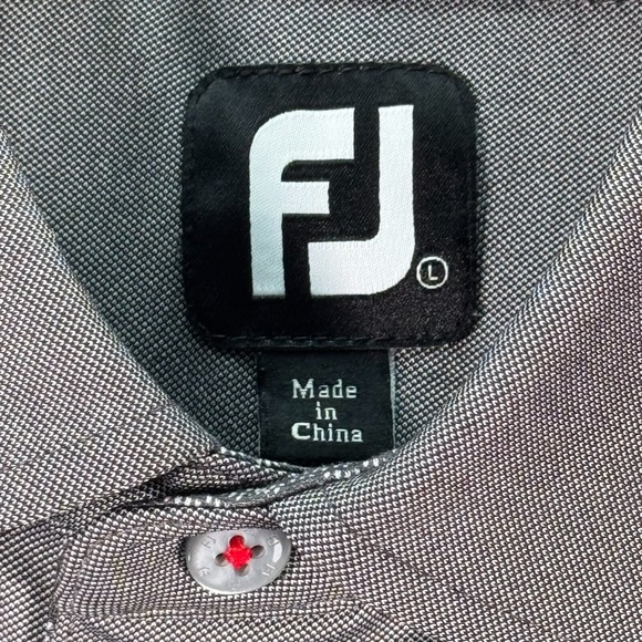 FootJoy Polo Shirt Mens Large‎ Gray Golf Sport Active Sportswear Lightweight - Picture 8 of 11